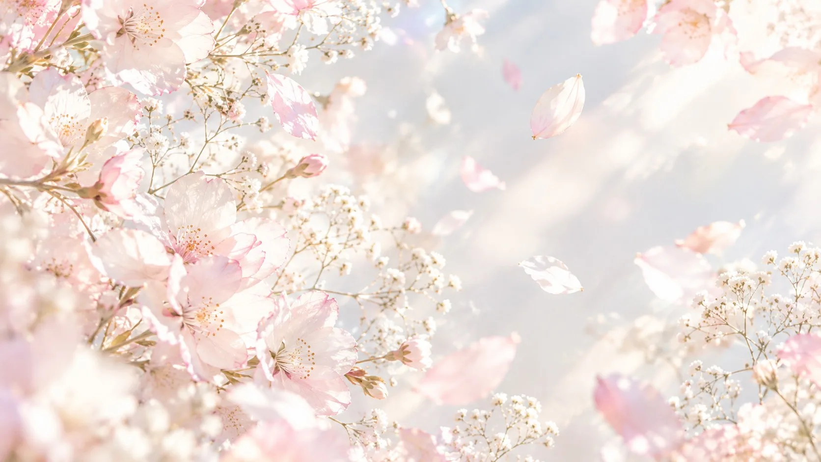 ピンクの花が咲く枝